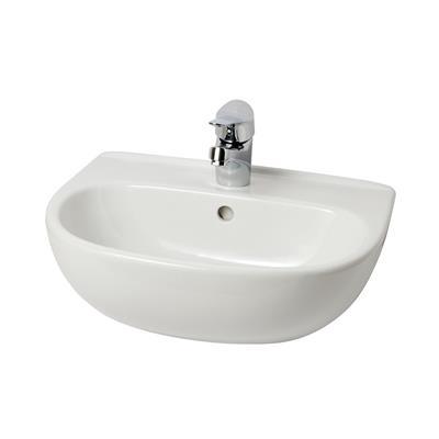 45cm x 35cm 1 Tap Hole Cloakroom Basin with Overflow - White